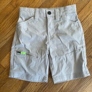 Gray Cargo Shorts with Neon Accent